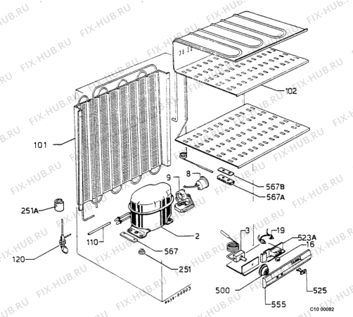 Взрыв-схема холодильника Electrolux EU1237I - Схема узла Functional parts